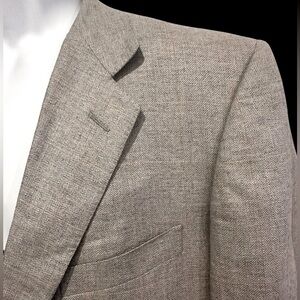 Ermenegildo Zegna‎ Men Blazer Beige Silk Cashmere Subtle Windowpane Italy 48R